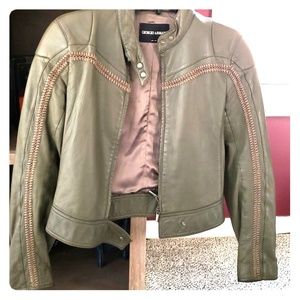 Giorgio Armani Womens Leather jacket size 38